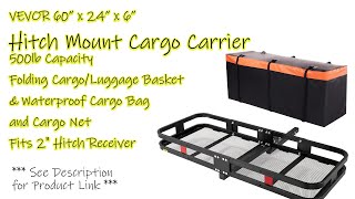 Unbox amp Assembly VEVOR 60quot x 24quot x 6quot Hitch Mount Cargo Carrier [upl. by Nimocks]