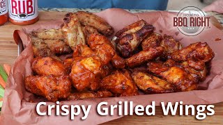 Crispy Grilled Wings on Weber  HowToBBQRight [upl. by Nitsoj]