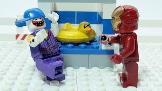 Lego Iron Man Brick Building and Matching Superheroes Objects Funny Animation [upl. by Adnilreh462]