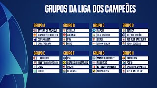 🔴 SORTEIO DA FASE DE GRUPOS DA CHAMPIONS LEAGUE 202324 [upl. by Ramat]