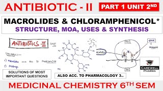 Macrolides complete  Chloramphenicols  Part 1 Unit 2  Medicinal Chemistry 6th semester [upl. by Ynafets32]