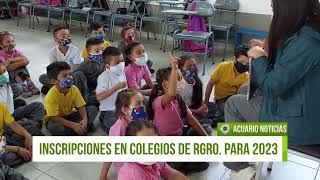 Inscripciones abiertas en Rgro para estudiar en los colegios del municipio en 2023 [upl. by Tunk]