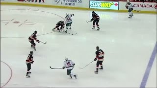 Marc Methot crushes Granlund with hipcheck [upl. by Tterrag]