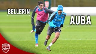 Aubameyang vs Bellerin  Ultimate Speed Battle [upl. by Aimahc]