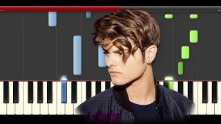 Abraham Mateo Señorita Piano Midi Tutorial Lyrics How to Play [upl. by Conard]