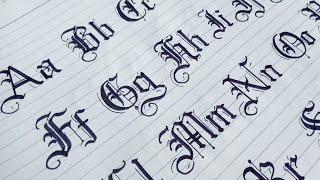 How to Gothic Calligraphy Capital and Small Letters From A to Z  Blackletters Calligraphy [upl. by Cathee42]