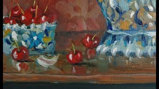 quotThe time of cherriesquot still life oil painting by Nathalie Jaguin [upl. by Jemmie]