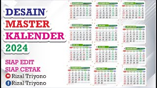 Desain template master kalender 2024 gratis download [upl. by Arabel984]