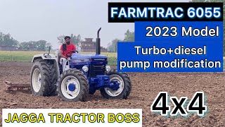 Farmtrac 6055 4x4 simple To Turbo power Diesel pump modify modifications [upl. by Coney200]