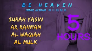 4 Surahs  5 Hours Black Screen Peaceful Quran Recitation  Be Heaven  Omar Hisham Al Arabi [upl. by Yromem]