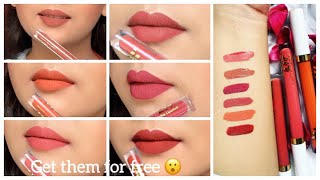 MYGLAMM LIT Liquid Lipstick Swatches  GET FREE LIPSTICKS [upl. by Seale]