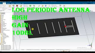 log periodic with balun antenna with 10 5dbi gain in cst [upl. by Kezer]