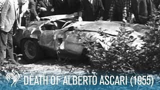 Death Of Alberto Ascari on The Monza Eni Circuit 1955  British Pathé [upl. by Aivek]