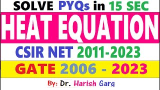 PYQs on Heat Equation GATE 20062023  CSIR NET 2011 2023 [upl. by Nolrah]