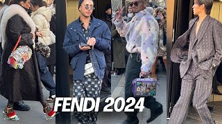 FENDI MENSWEAR FALLWINTER 2024  ITALIAN STREET STYLE IN MILAN FASHION WEEK [upl. by Mcdowell]