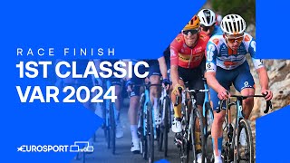 SENSATIONAL 🤯  First Classic Var 2024  Eurosport Cycling [upl. by Faxon]