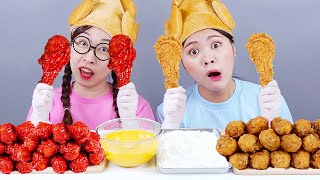 Fried Chicken Spicy Sauce Mukbang DONA [upl. by Verlie]