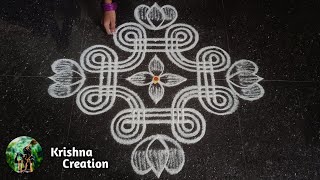 Easy Padi Kolam Design with 5x3x3 dots  Simple Padi Kolam  Beautiful Rangoli  Padi kolam Muggulu [upl. by Urana]