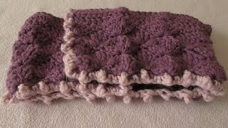 VERY EASY crochet shell stitch and bobble stitch blanket  afghan tutorial [upl. by Knitter]