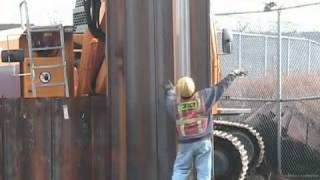 Infrastructure Projects d Class 2 video 1 driving steel sheet piling [upl. by Aiepoissac379]