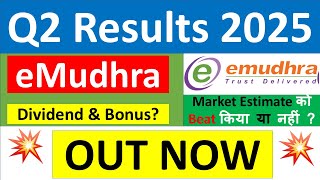 EMUDHRA Q2 results 2025  EMUDHRA results today  EMUDHRA Share News  EMUDHRA Share latest news [upl. by Ytisahcal]