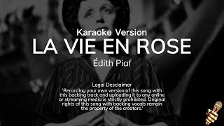 Édith Piaf  La Vie En Rose Karaoke Version [upl. by Enautna]