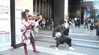 三味線とバイオリン演奏（秋葉原）A shamisen and violin performance at Akihabara [upl. by Kilam]