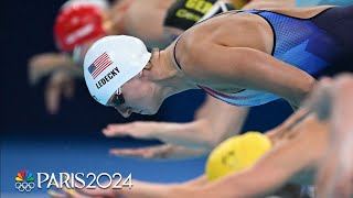 Katie Ledecky sends a message in 400m freestyle heat with late charge  Paris Olympics  NBC Sports [upl. by Madison833]