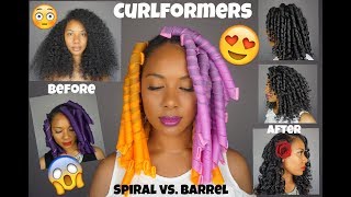 EASY CURLFORMERS ON NATURAL HAIR l SPIRAL CURLFORMERS VS BARREL CURLFORMERS [upl. by Alel133]