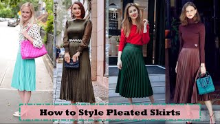 How To Style Pleated Skirt Outfit Ideas  Pleated White Skirt  Black Pleated Skirt [upl. by Arron]