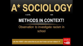 A Sociology Methods in context observation and racism [upl. by Omrelliug873]