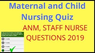 Maternal and child nursing Question 2019  ANM Question  Staff nurse questions [upl. by Eicnan600]