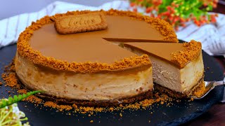 How to make a PERFECT baked LOTUS BISCOFF Cheesecake 🍰 [upl. by Fregger209]