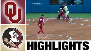 1 Oklahoma vs Florida State Highlights GAME 2  2023 Womens College World Series [upl. by Wilton424]