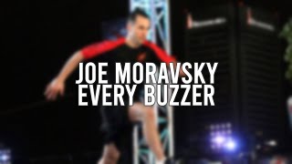 Every Joe Moravsky Buzzer  American Ninja Warrior [upl. by Lilith]