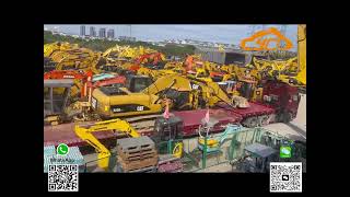 Used Excavators Yard in China usedexcavatorforsale usedmachinery secondhand caterpillerkomatsu [upl. by Luaped]