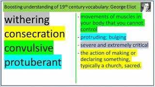 Boosting understanding of 19th century vocabulary for GCSE  Eliot [upl. by Alano]