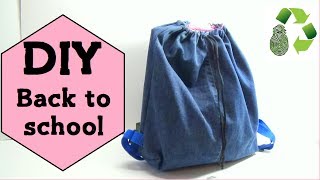 Como hacer una mochila con Jeans Reciclaje Ecobrisa [upl. by Ogata746]