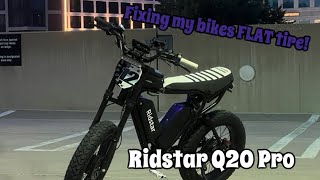 Fixing my Bikes FLAT Tire Ridstar Q20 Pro [upl. by Annhej]