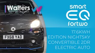 Smart Fortwo 176kwh Edition Nightsky Convertible Electric Auto [upl. by Nathalia]