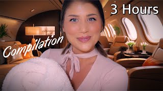 Luxury Flight Attendant Roleplay 3 Hour ASMR Compilation 1st Class Airlines [upl. by Seligmann]