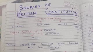 Sources Of British Constitution  Comparative Government  Notes  BA [upl. by Tezil]