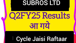 SUBROS LTD ke Q2FY25 Results aa gaye cycle jaisi raftaar stock market news viral [upl. by Naehs]