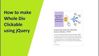 How to make Whole Div Clickable using jQuery [upl. by Greta]