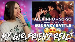 My GIRLFRIEND React  ALEXINHO vs SOSO  Grand Beatbox 7 TO SMOKE Battle 2019 [upl. by Onimod]