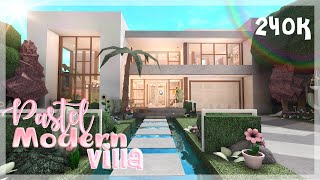 Pastel Modern Villa  Bloxburg Speed Build [upl. by Mandelbaum]