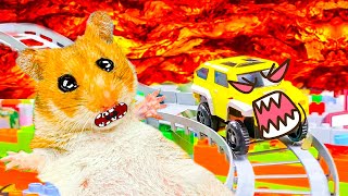 Escape Car Hamster Obstacle Course Lego in Maze Traps Great Hamster [upl. by Muirhead]