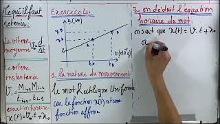 Exercice Nº4TCSLE MOUVEMENT vecteur vitessevitesse moyennevitesse instantanéeéquation horaire [upl. by Odraner740]