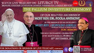 Pallium Investiture Ceremony  Archbishop Most Rev Dr Poola Anthony  St Mary’s Basilica  3921 [upl. by Attelrahc]