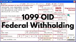 1099 OID and Your Federal Withholding [upl. by Aeslek]